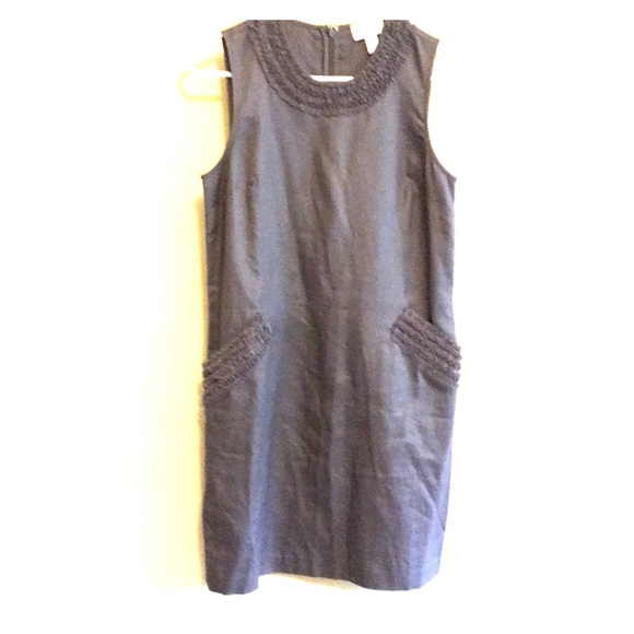 Grey ruffled sheath dress. Size 2 Ann Taylor Loft - Picture 2 of 3